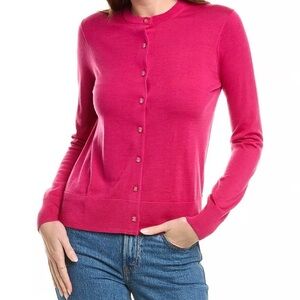 Brooks Bothers Women's Pink Button-Up Sweater Xs